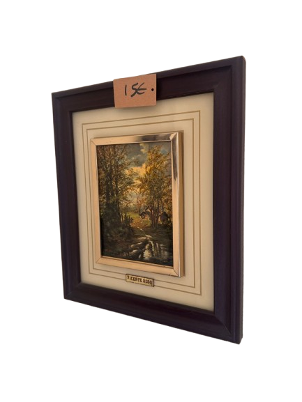 Miniature painting of an autumn landscape. High-quality miniature artwork, ideal for collectors 