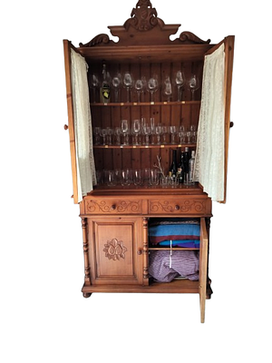 Solid wood furniture. This piece of furniture is made of solid wood, designed in two sections 