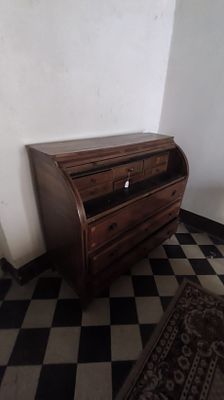 19th century - Cylindrical bureau. All these items must be collected from the house in person; we 
