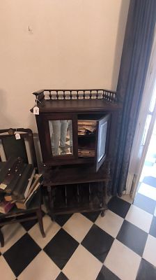 Late 19th - Early 20th C. - Antique Napoleon III Style Mahogany Sheet Music Cabinet (). All these 