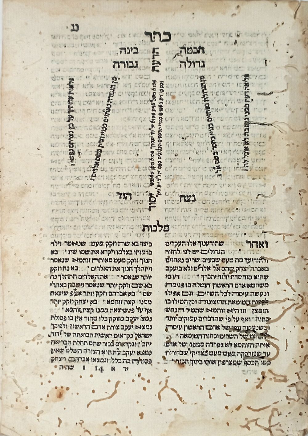 Sha'arei Orah - Riva di Trento 1561, First Edition. Incomplete and Blemished Copy. שערי אורה 