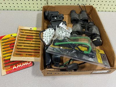 Binoculars and Wrist Rockets with Ammo