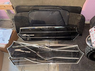 An Assortment of Austin America Front Grilles and Automotive Panels. This lot contains 