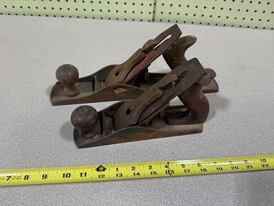 A Pair of Vintage American Cast Iron Bench Hand Planes