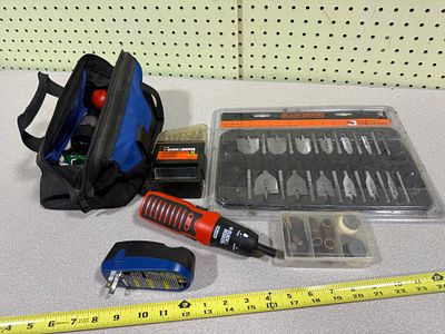 An Assortment of Black and Decker Power Tool Accessories and Cordless Screwdriver. This 