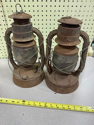 A Pair of Vintage Dietz No. 2 Kerosene Lanterns