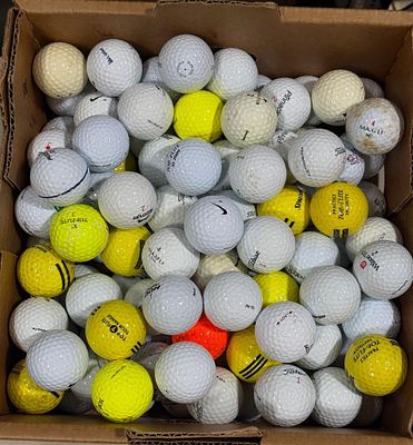 100+ Assorted Brand Used Golf Balls. This lot comprises a diverse collection of used golf balls 