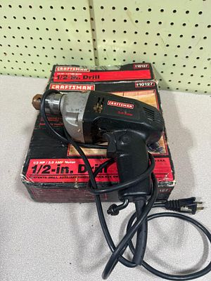 Vintage Craftsman 1/2-Inch Corded Electric Drill Model 9 10127 with Original Box