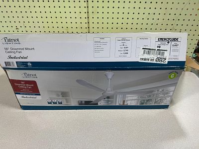 Patriot Lighting 56 Inch White Industrial Downrod Mount Ceiling Fan