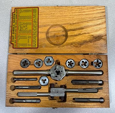 Henry L. Hanson Ace Tap and Die Set in Fitted Wooden Case