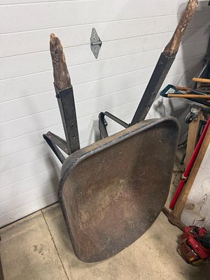 Industrial Heavy Duty Metal Wheelbarrow w/ custom metal handle sleeves