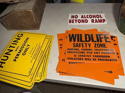 A Collection of Vintage Ohio Department of Natural Resources Wildlife and Property Signs. 12 