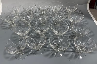 Set of Vintage Clear Pressed Glass Footed Dessert or Sherbets,. A few have small chips