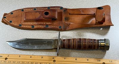 Camillus Jet Pilot Survival Fixed Blade Knife with 5 Inch Blade April 1968. This lot features a 
