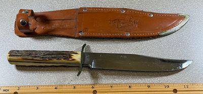 Edge Brand Model 445 Bowie Knife with 7.5 Inch Blade. This lot features a single Edge Brand 