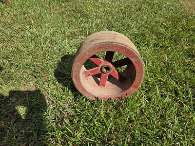 WEST OF MEEKER PICKUP- Vintage Cast Iron Flat Belt Pulley with Part Number S2198A