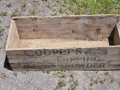KENTON AREA PICKUP- Antique Wood Advertising Shipping Crate for Cooper's Dipping Powder