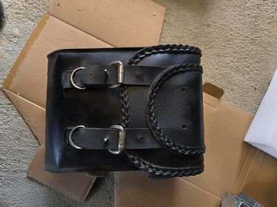 KENTON AREA PICKUP- Single Braided Series Motorcycle Back Saddlebag Attributed to Willie and Max