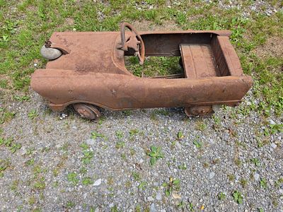 KENTON AREA PICKUP- Vintage Style Metal Pedal Car Attributed to Murray with Front Mounted Bell 