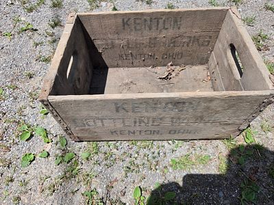 KENTON AREA PICKUP- Vintage Wooden Crate featuring Kenton Bottling Works and 1947 Military 