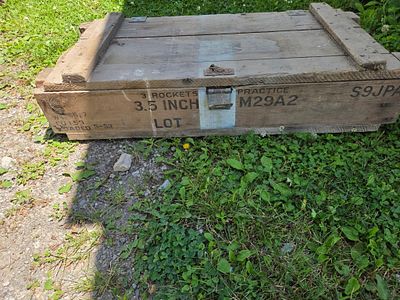 KENTON AREA PICKUP- Korean War Era US Army 3.5-Inch M29A2 Practice Rocket Wooden Shipping Crate