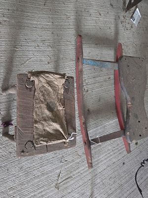 WEST OF MARION PICKUP- Two Antique Primitive Wooden Items including a Milking Stool and a 