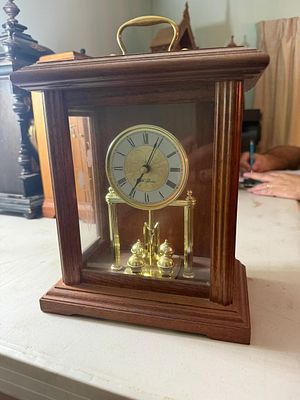 Seth Thomas Macon Quartz Mantle Clock with Torsion Pendulum, 12" tall