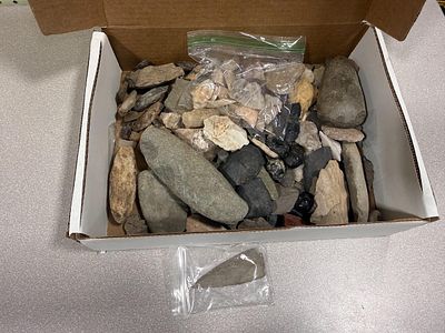 Indian Artifact lot with Arrowheads and Stone Tools