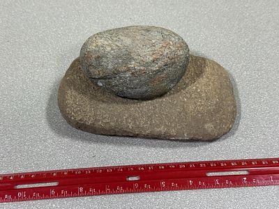 Indian Artifact lot Stone Tools Mortar and Grinding Stone