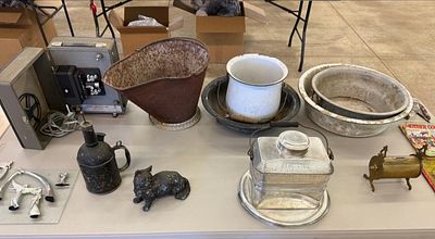Keystone Sixty 16mm Movie Projector and Assorted Vintage Household Collectibles