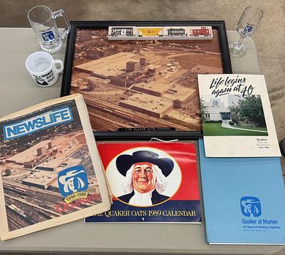 An Assortment of Quaker Oats Company Marion Ohio Plant Commemorative Collectibles