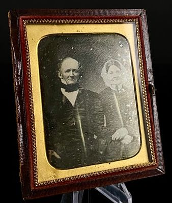 Mid-19th Century 1/6th Plate Daguerreotype of an Elderly Couple in a Union Case, St. John N.B. A 