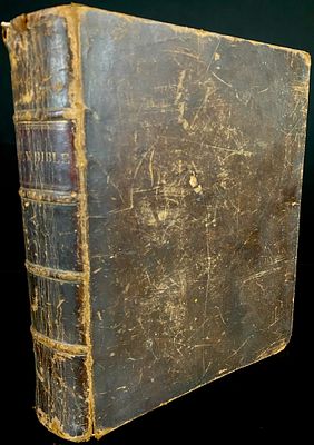 The Holy Bible, 1844, Published for the Methodist Episcopal Church, Leather-Bound. A large 