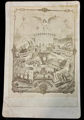 Brotherhood of Railroad Trainmen Commemorative Print, Late 19th Century. A late 19th-century 