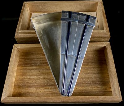 Japanese Modernist Sterling Silver Folding Bookmark by Kunimoto. A Japanese Modernist sterling 