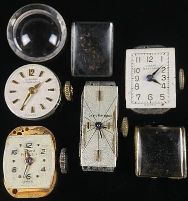 A Collection of Seven Vintage Girard-Perregaux Watch Components. A collection of seven vintage 
