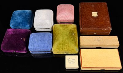 A Collection of Vintage and Antique Jewelry and Watch Boxes. This lot comprises ten vintage and 