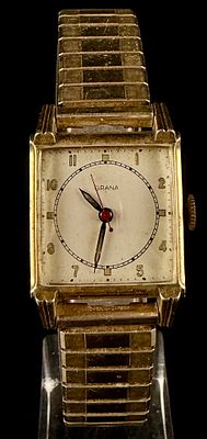 Vintage Grana Gold-Filled Square Wristwatch. A vintage Grana wristwatch featuring a square 