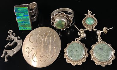 A Collection of Sterling Silver and Stone Jewelry, including Navajo and Southwestern Style Pieces. 