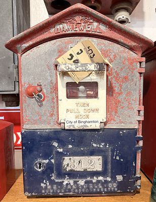 Vintage Gamewell Municipal Fire Alarm Box, City of Binghamton, No. 312 Style 51. A vintage Style 