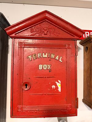 Vintage Gamewell Cast Iron Fire Alarm Terminal Box. A vintage Gamewell cast iron utility box 