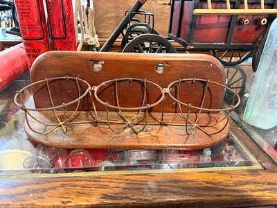 Wall Mount Fire Grenade Holder. A vintage wall-mounted or shelf-standing holder, constructed 