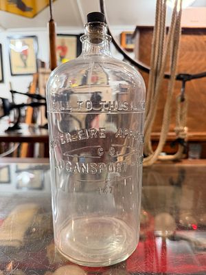 Boyer Fire Apparatus Co. Logansport, Indiana Fire Grenade Bottle. A clear glass bottle 