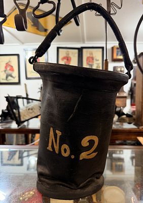 19th Century American Leather Fire Bucket, No. 2. An American leather fire bucket dating to the 