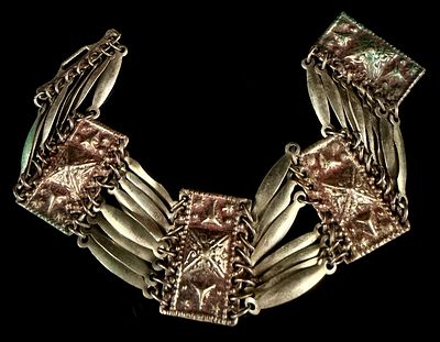 Sterling Silver Mexican Taxco Style Articulated Link Bracelet 1.24 Ozt. 1.24 Ozt This is a 