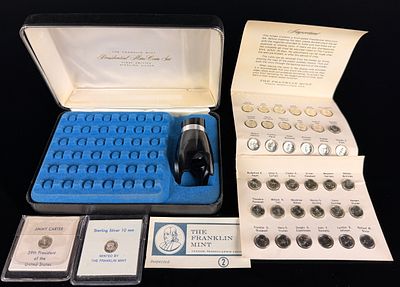 Sterling Silver Presidential Mini-Coin Set by The Franklin Mint, 38 Pieces. This lot features a 