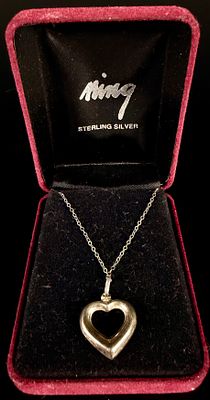 Sterling Silver Three-Dimensional Open Heart Pendant Necklace by Ming
Category: Necklaces & Pendants