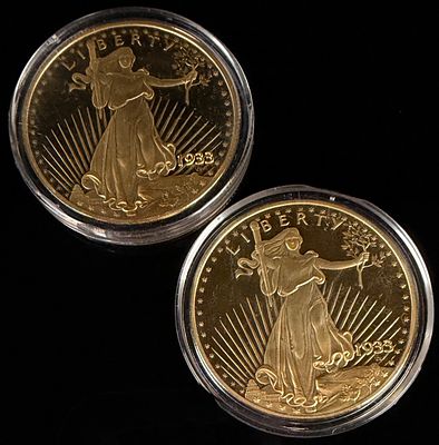 National Collector’s Mint 1933 Double Eagle Replica Proof Set 24K Gold Layered over .999 Silver. 