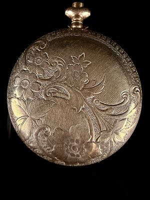 Antique Gold-Filled Pocket Watch Case with Ornate Floral Engraving, Guaranteed 10 Years. Gold-fil 