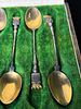 A Collection of Six Patinated Metal Souvenir Spoons with Gilt Bowls in Fitted Case. A collection Image - 4